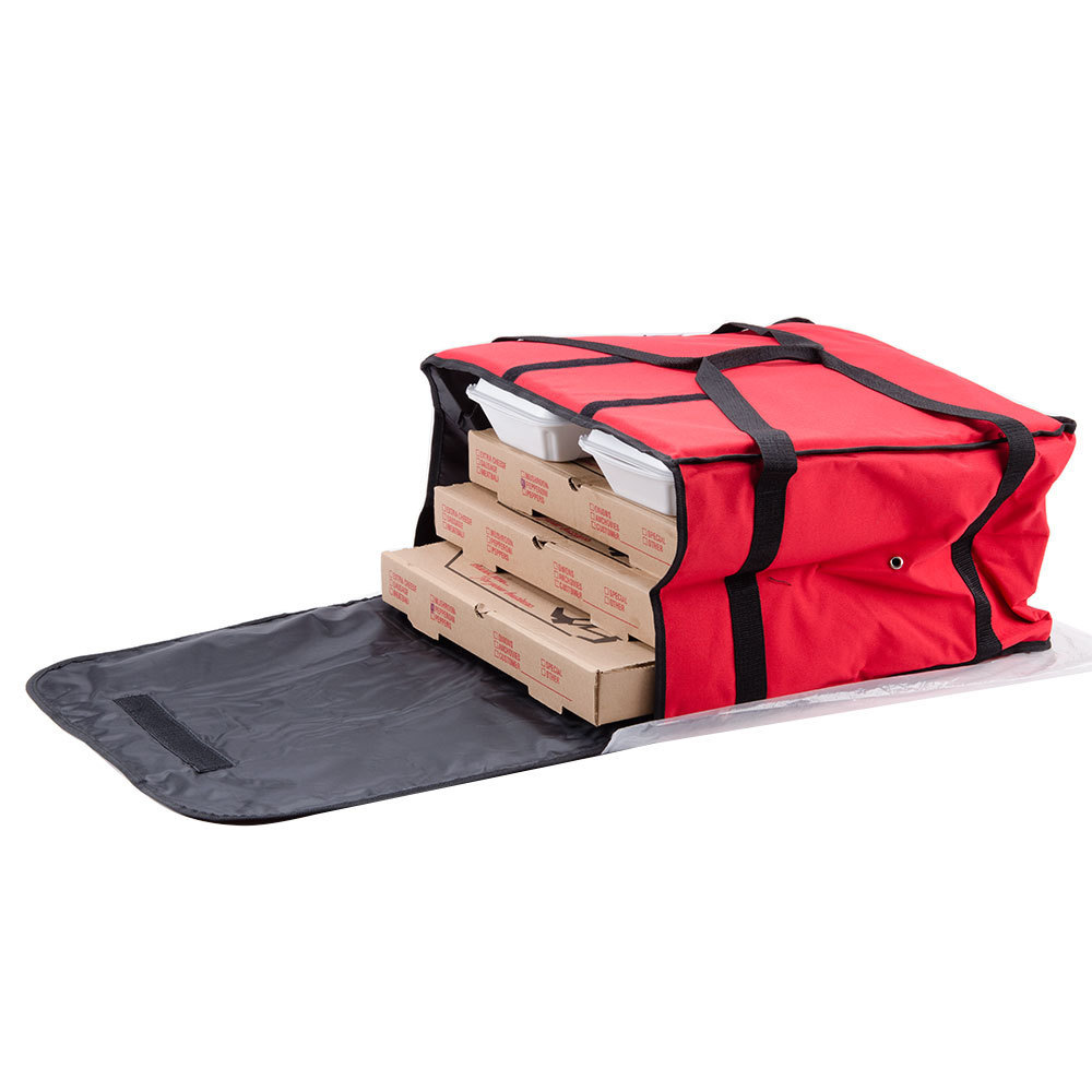 20″ x 20″ x 12″ Vinyl Insulated Pizza Delivery Bag – Red