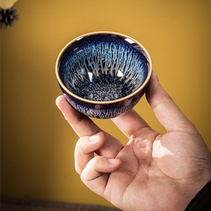 Tenmokus Tea Cup, Blue Starry Sky Glaze Jianzhan Ceramic Tea Cup, Unique Chinese