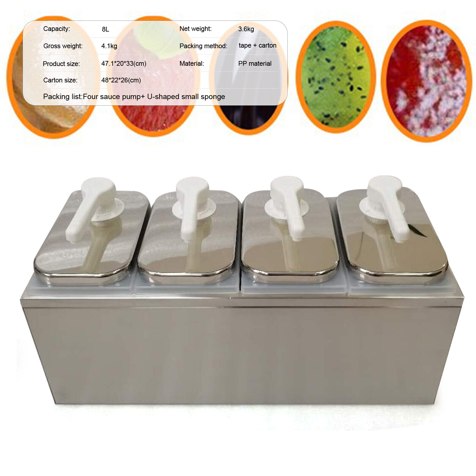 2L-8L Commercial Hot Fudge Warmer Nacho Cheese Sauce Pump Dispenser Dispensing