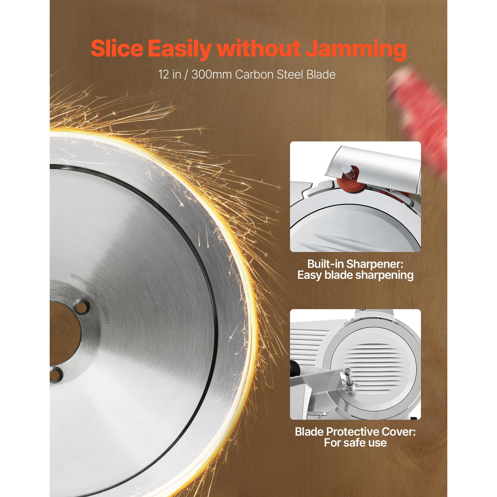 Uimoso Electric Meat Slicer with 400W Motor and 12″ Carbon Steel Blade