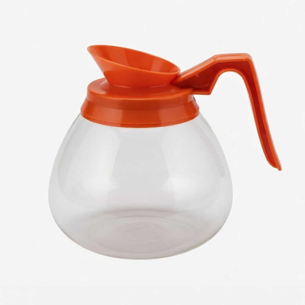 64oz Decaf Coffee Pot Orange Handle Glass Decanter Bunn Curtis Newco 12 Cup New
