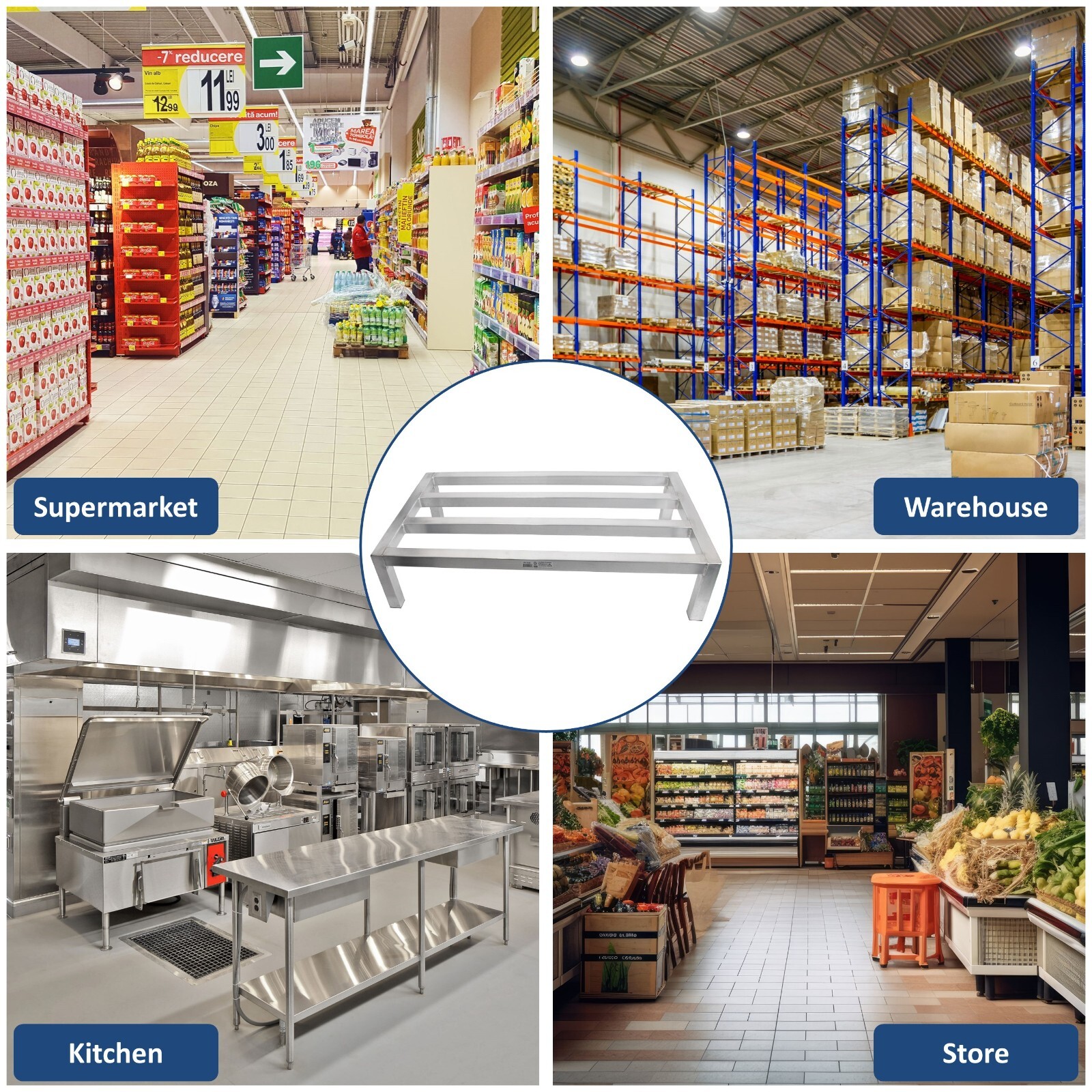 GSW 36″W x 20″D x 8″H Aluminum All-welded Dunnage Racks for Floor Storage