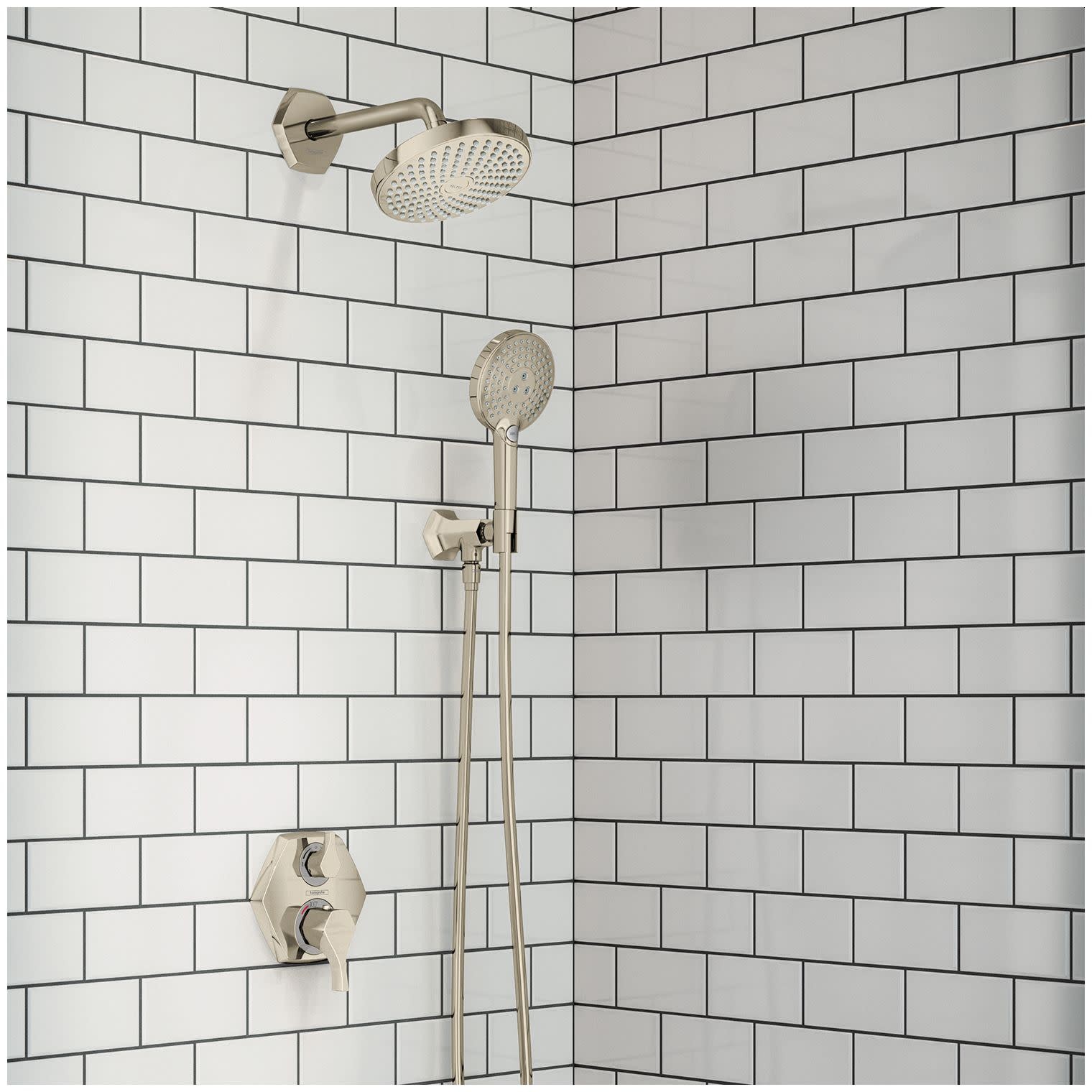Hansgrohe 04820 Locarno Two Function Thermostatic Valve Trim Only – Brushed Gold