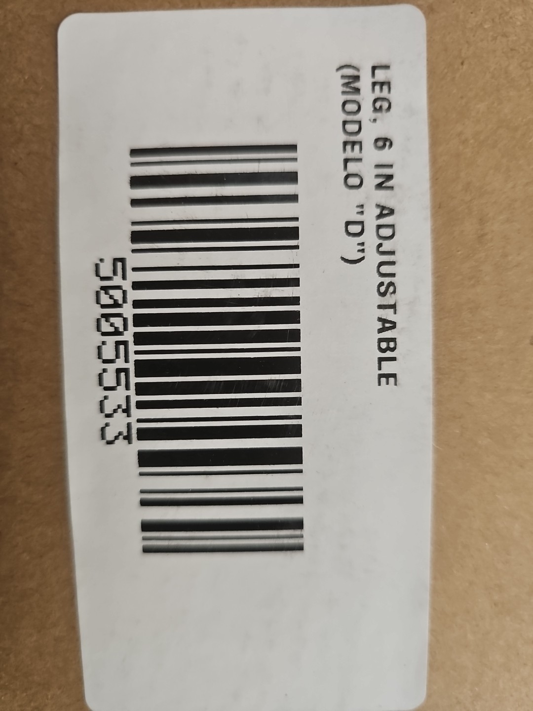 Manitowoc 5005533 OEM 6″ Single Adjustable Stainless Steel Ice Bin Leg