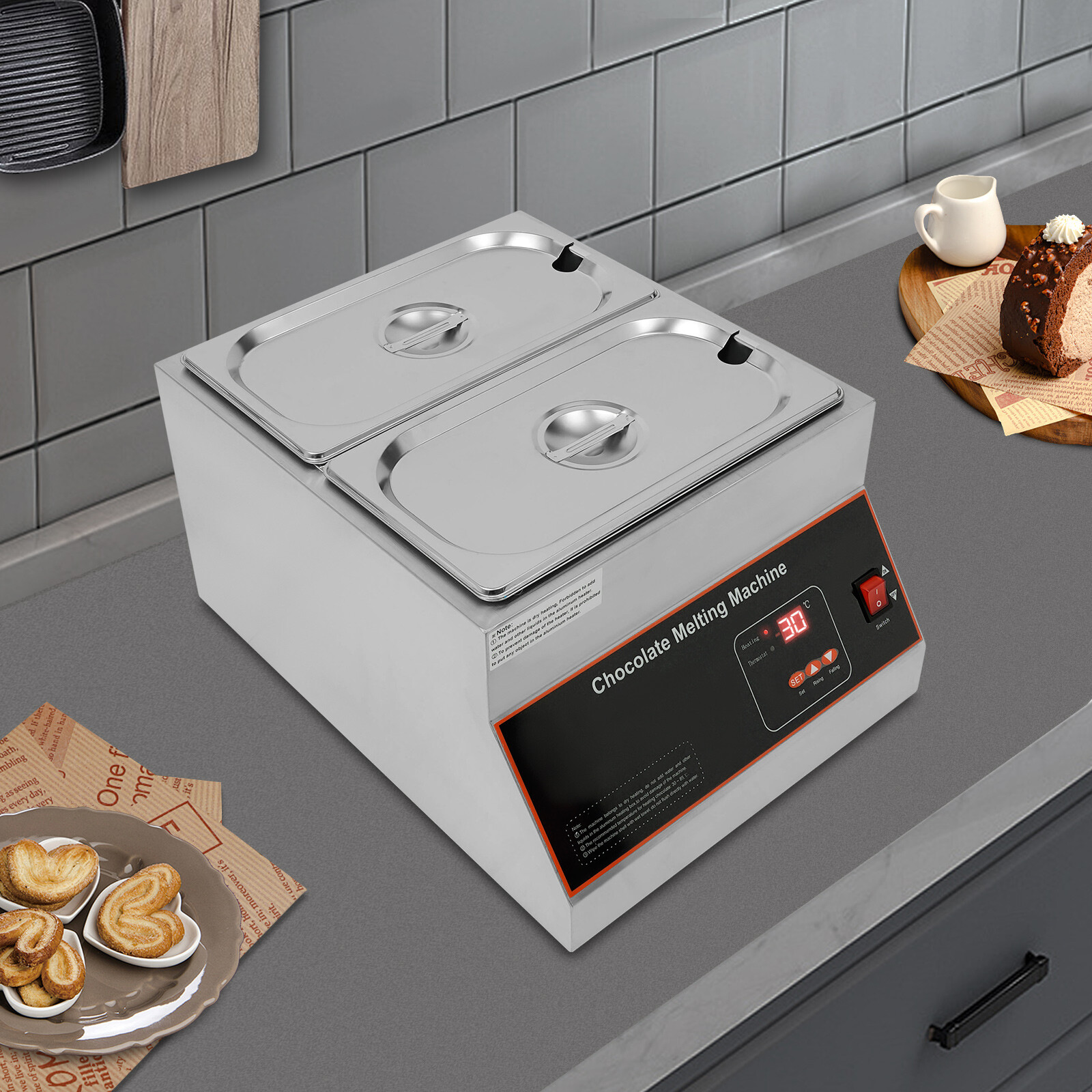 2-Pots Electric Chocolate Melting Machine Chocolate Melting Pot Chocolate Melter