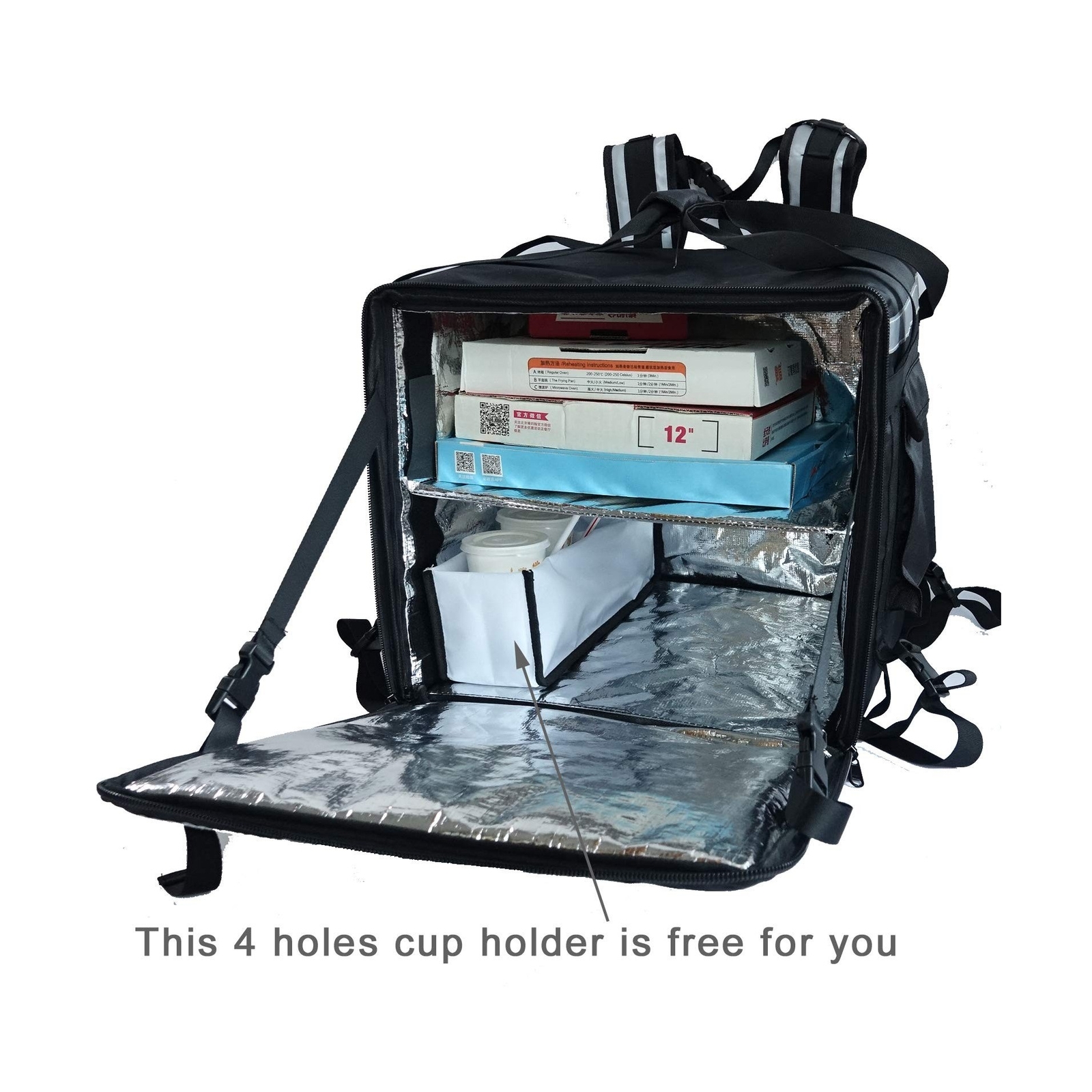 PK-140Z: Huge Heat Insulation Food Delivery Backpack, Big Pizza Delivery Bags…