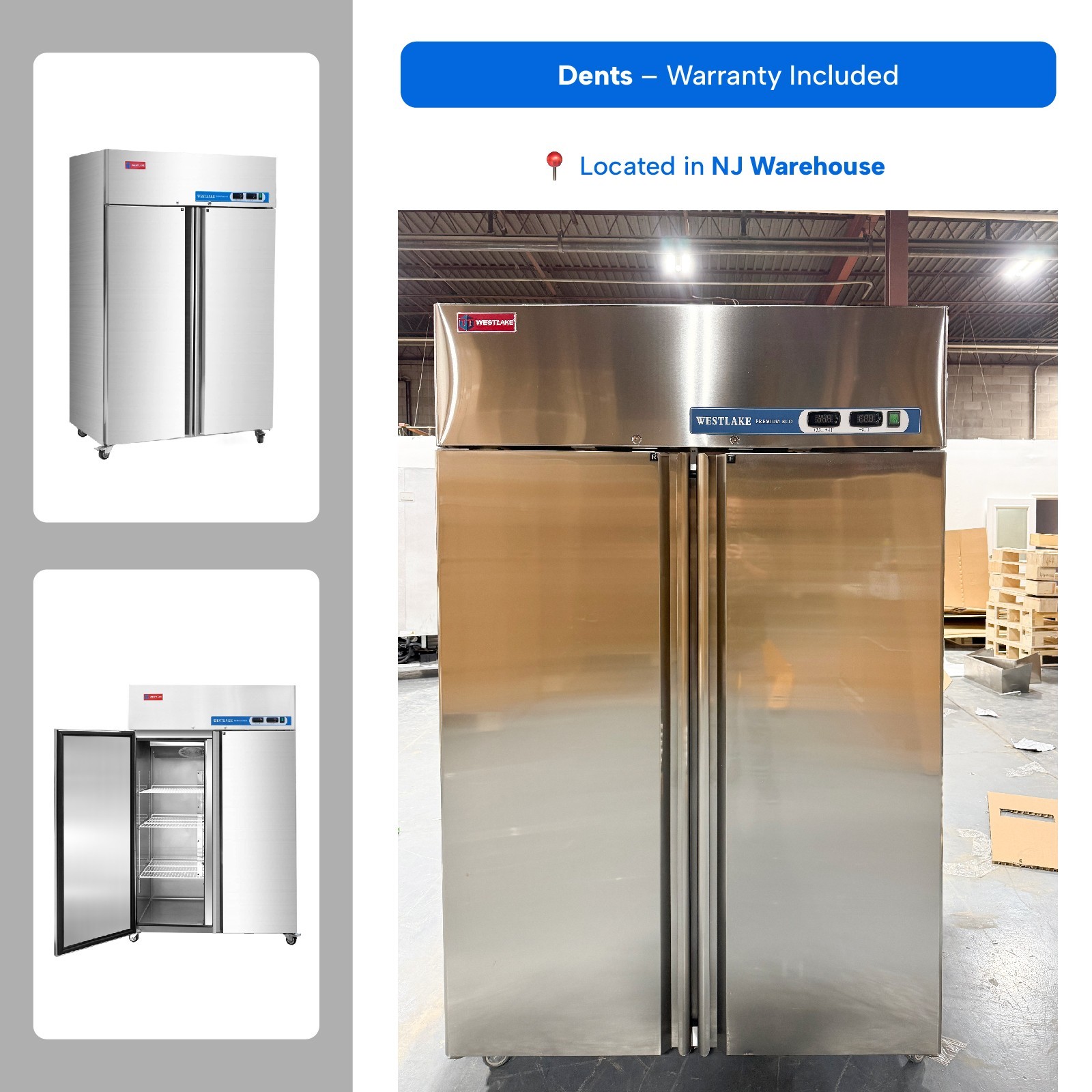 WESTLAKE 48″ 2-Door Commercial Refrigerator Freezer Combo – DENTS