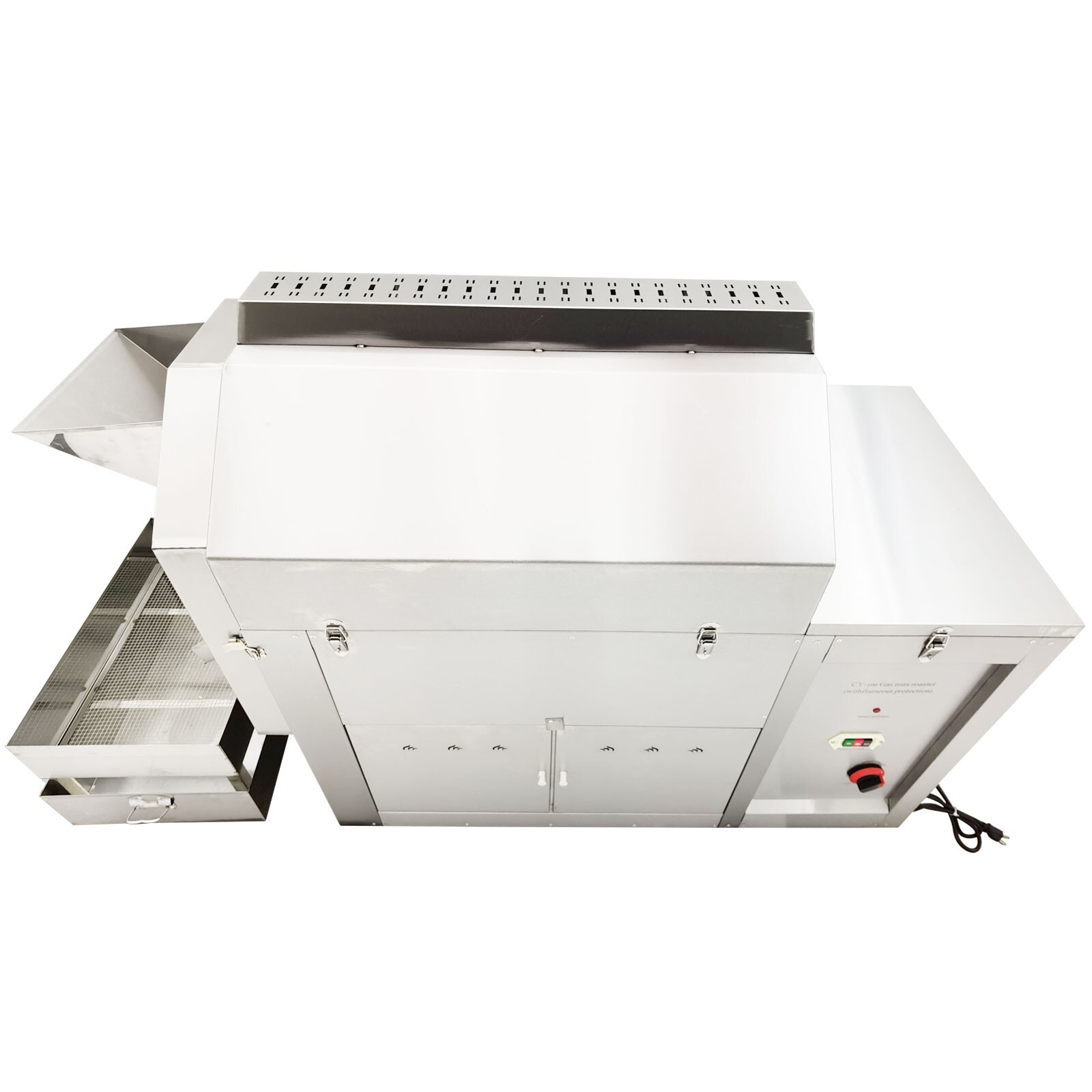 110LBS Auto Coffee Bean Nut Roaster Roller Gas Roasting Machine 220V