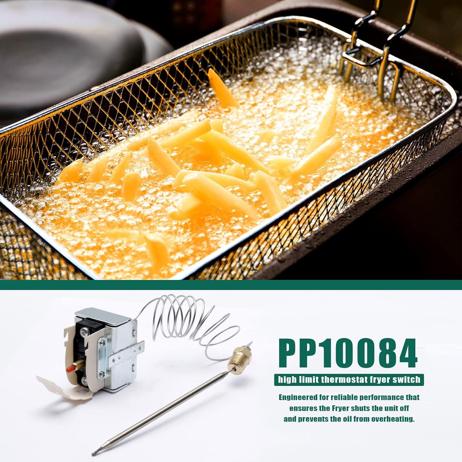 PP10084 High Limit Switch for Pitco Fryers LCH 450°F Limit Safety Thermostat