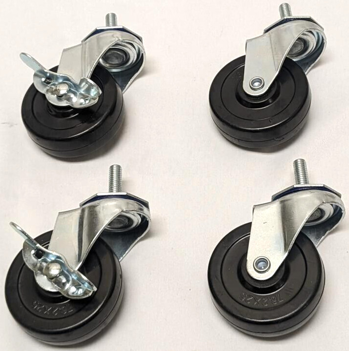 SET OF 4 Heavy-Duty 3″ WHEELS Swivel Caster for Industrial Wire Rack Commercial