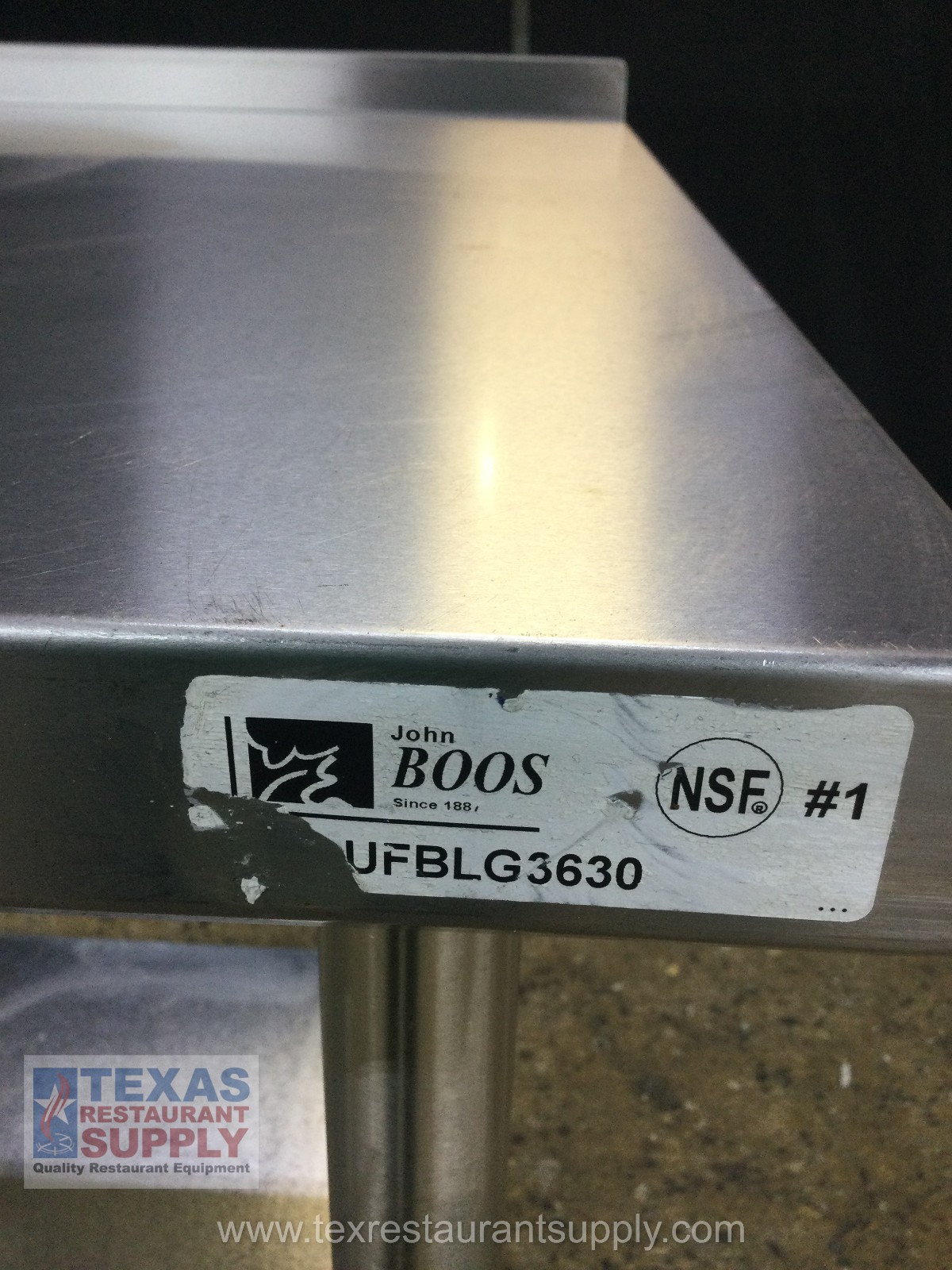 John Boos UFBL3630 36”x 30” all Stainless Steel Work Prep Table