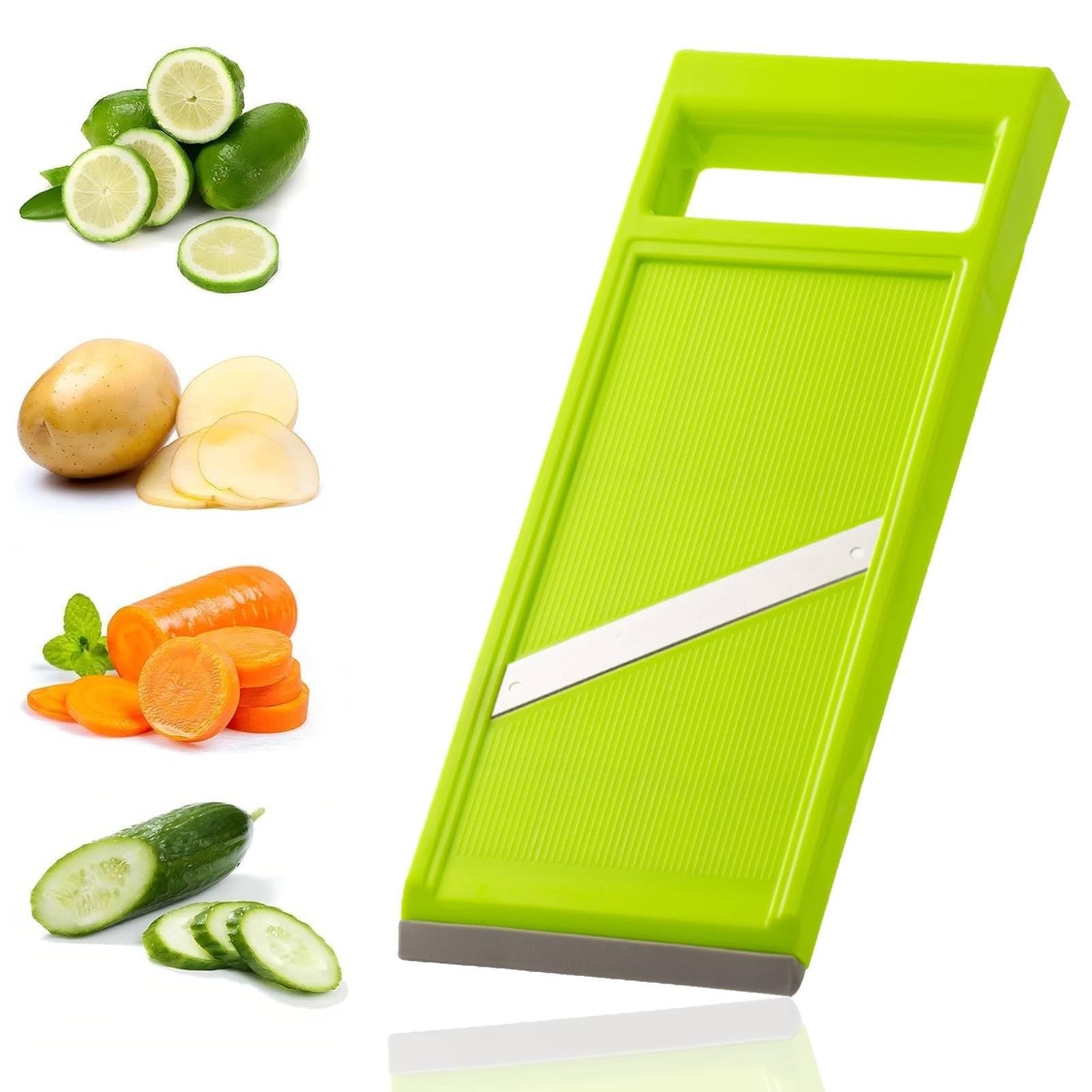Vegetable Slicer, Handheld Potato Slicer for Chips French 1, Green