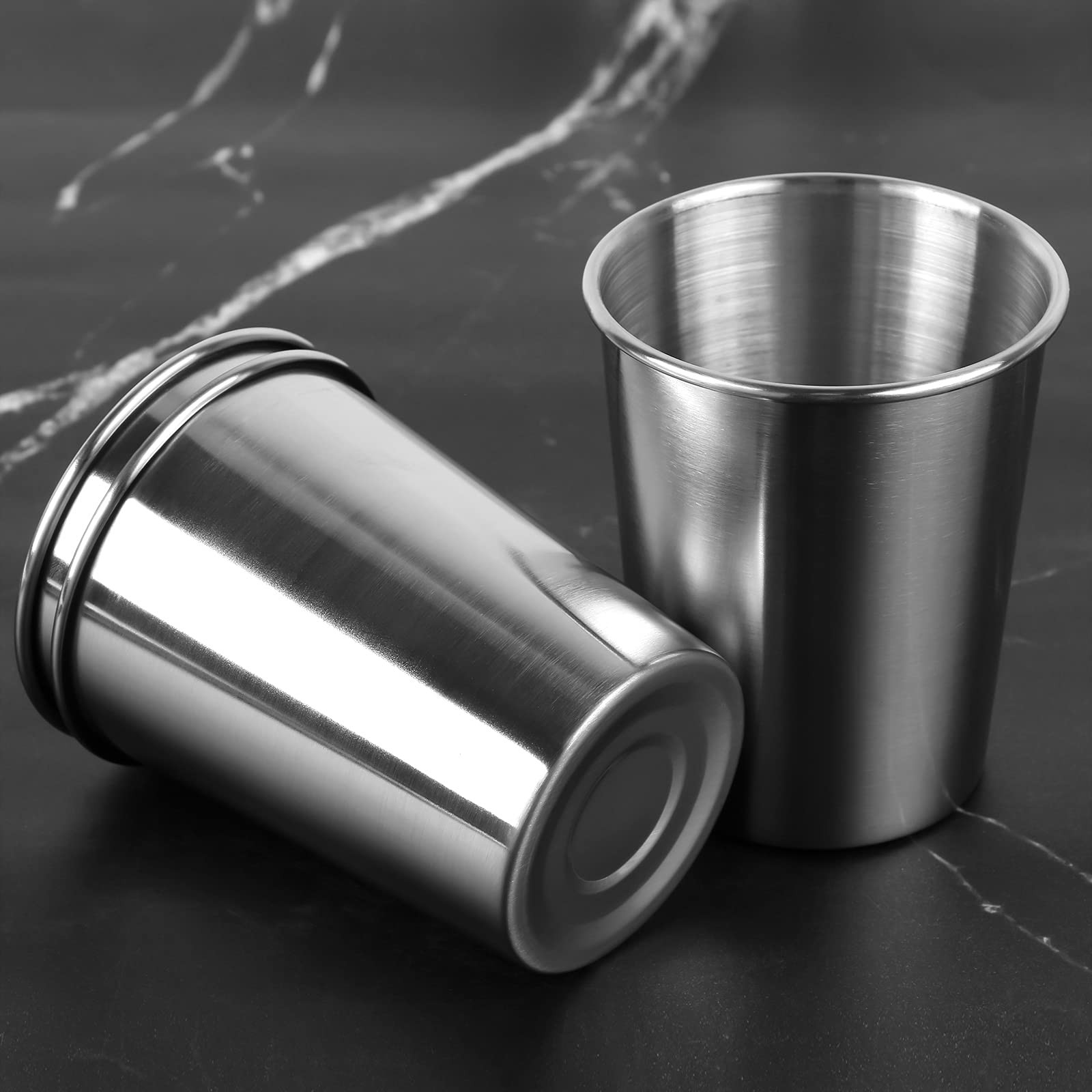 3 Pack 8 Ounce 230ml Stainless Steel Cups Shatterproof Pint Drinking Cups Met…