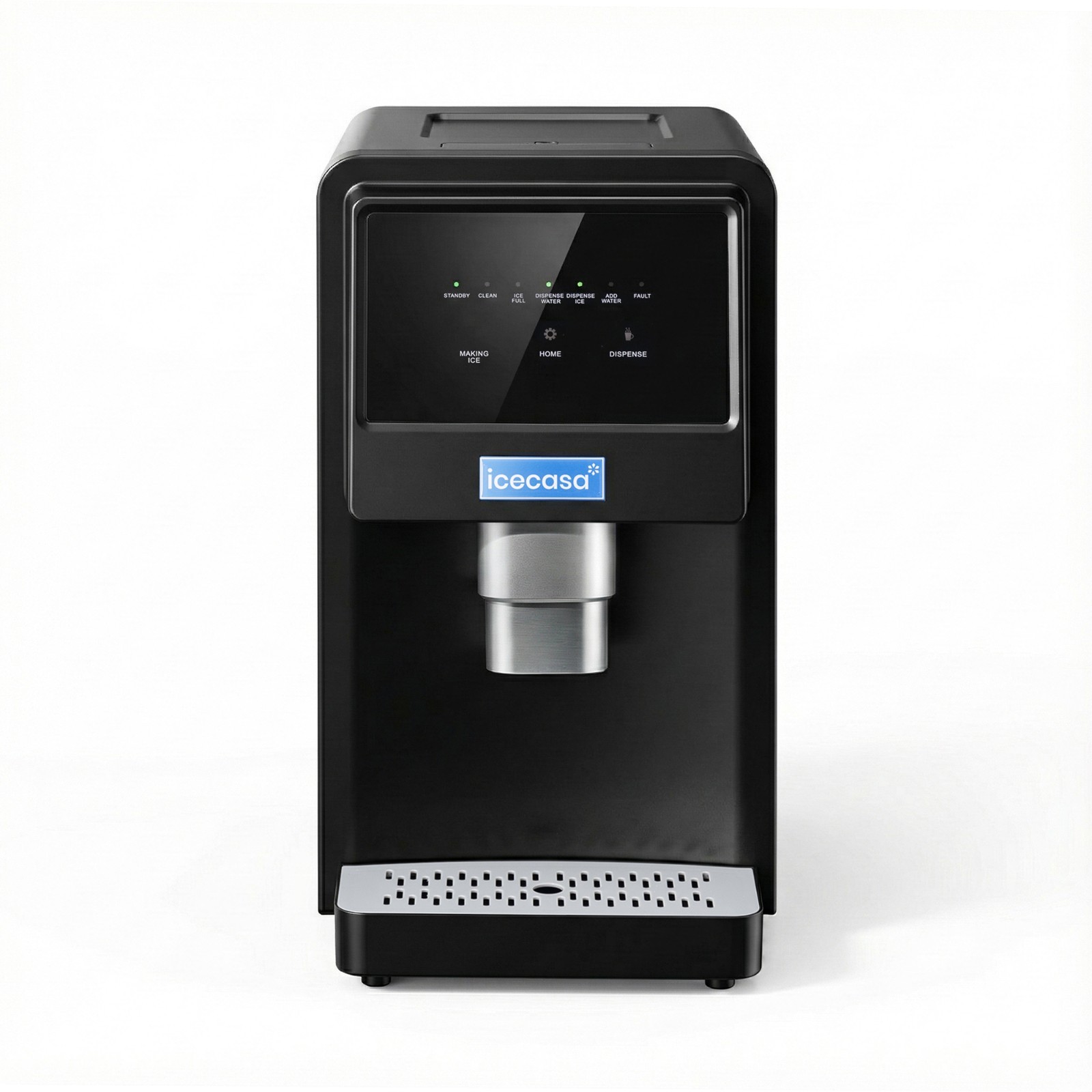 ICECASA 80LB Commercial Nugget Ice Maker Countertop Soft Chewable Ice Dispenser