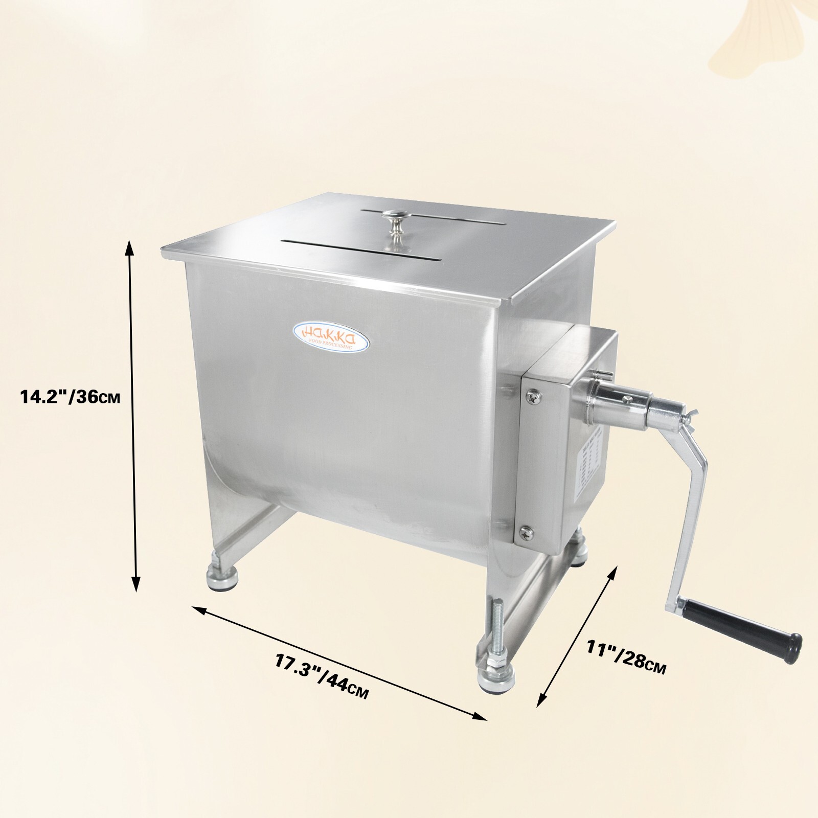 Hakka 30lbs 15L Meat Mixer Stainless Steel Hopper Food Mixer Machine