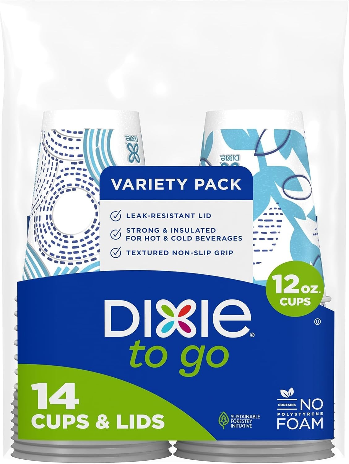 Convenient 12 oz Insulated Paper Cups with Lids – Stylish & Eco-Friendly 14 Pack