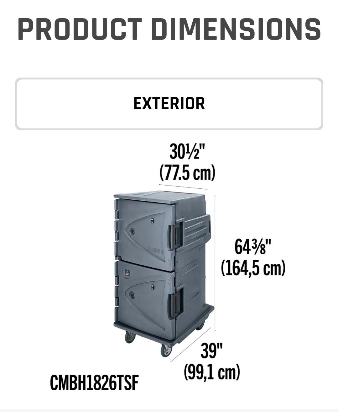 CAMTHERM® HOT ONLY CART -TALL FOOD WARMER