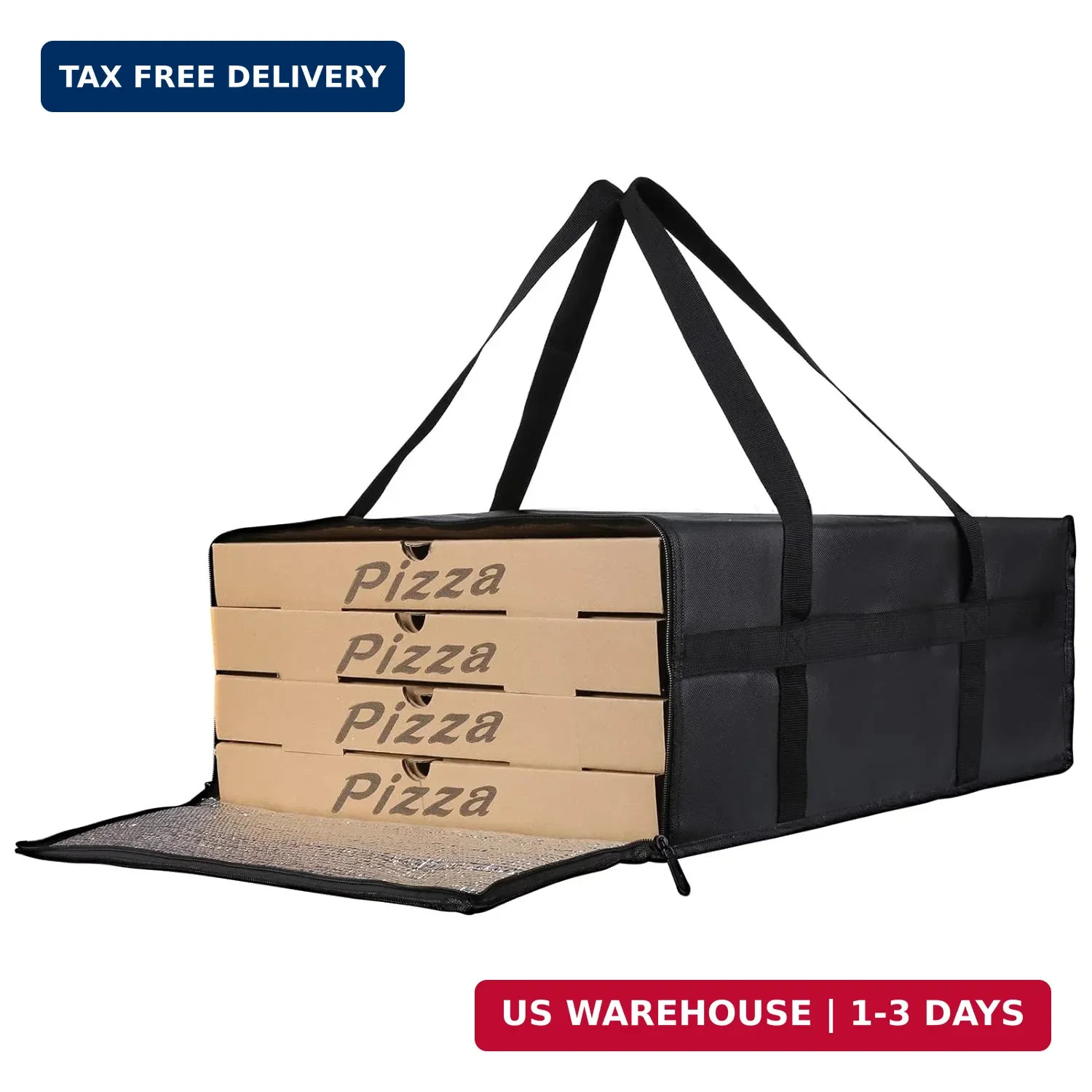 Bodaon Insulated Pizza Delivery Bag, 20″ x 20″ x 8″ Pizza Warmer Bags for Carry