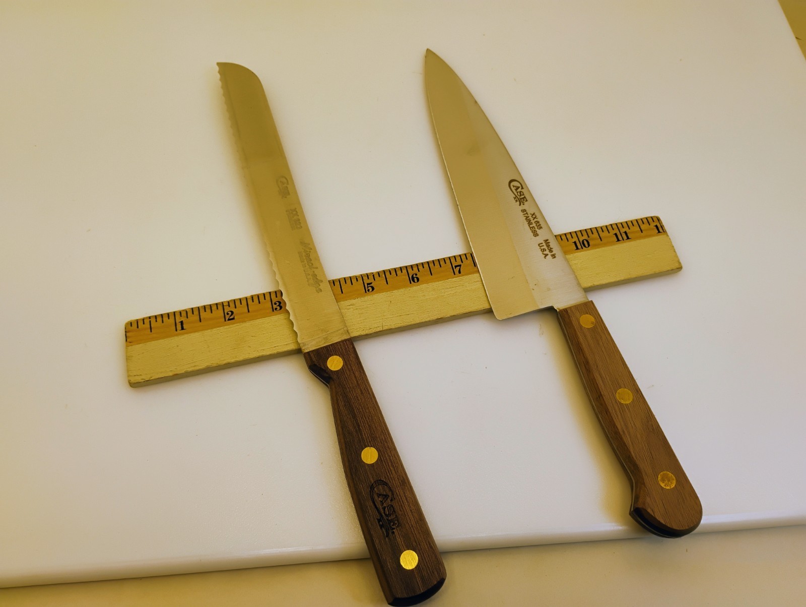 Case XX USA Set (2) 8″ Cooks Knife & Scalloped Edge Slicer Wood HandleFactory2nd