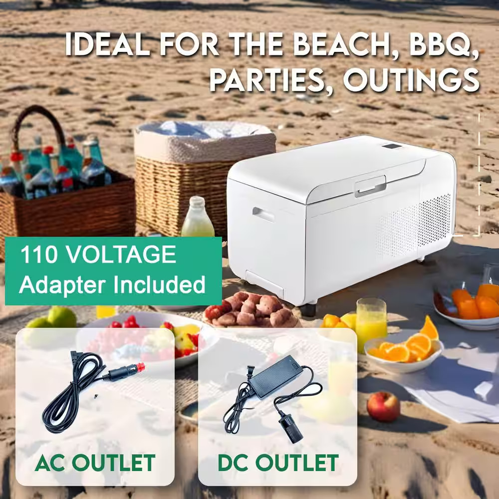 0.7 Cu.Ft. Portable Casters Rolling Fridge-Freezer Frost Free Retractable Handle