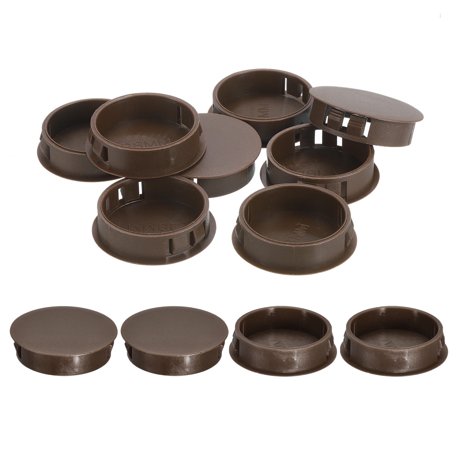12Pcs 38mm(1-1/2″) Flush Type Panel Round Snap in Fastener, Brown