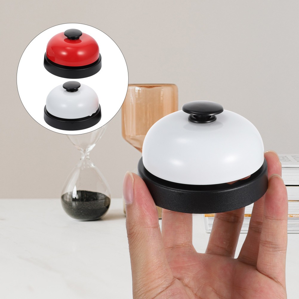 2Pcs Hand Pressing Bell Creative Service Bell Game Ringing Table Calling Bell