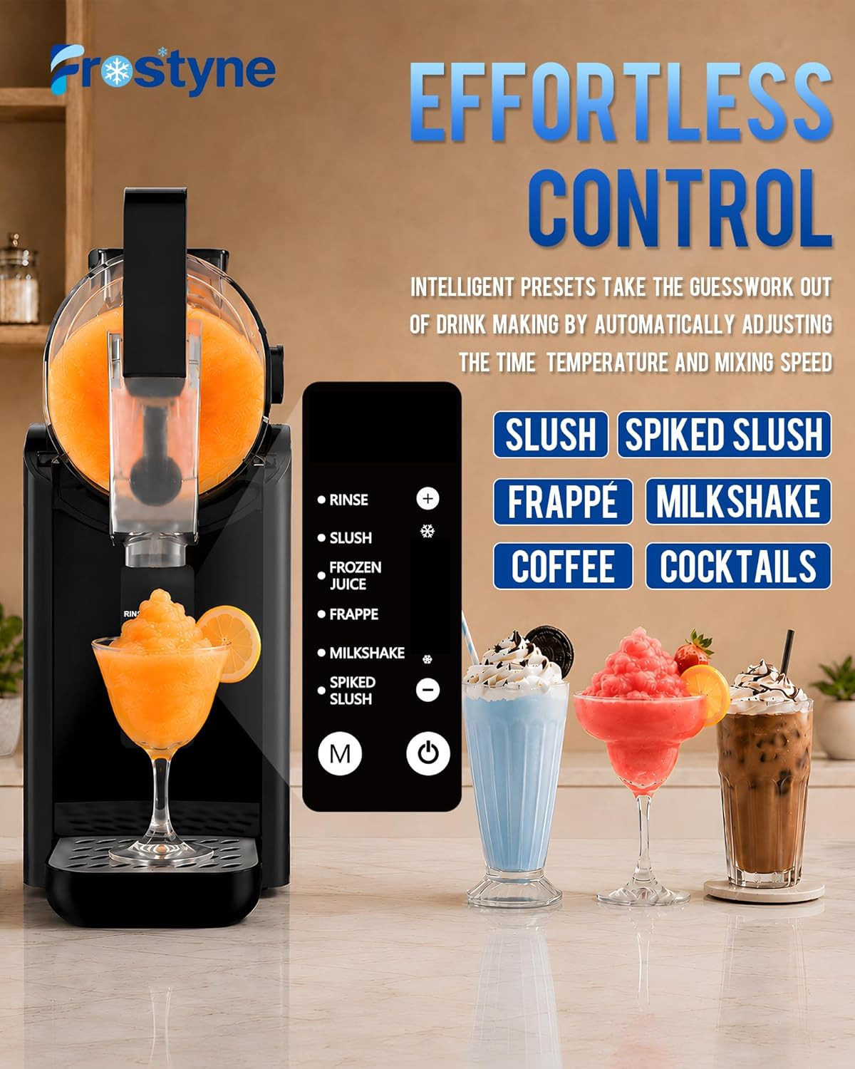 88Oz Slushie Machine for Home with No Ice Needed, 5 Preset Programs, Self-Cleani