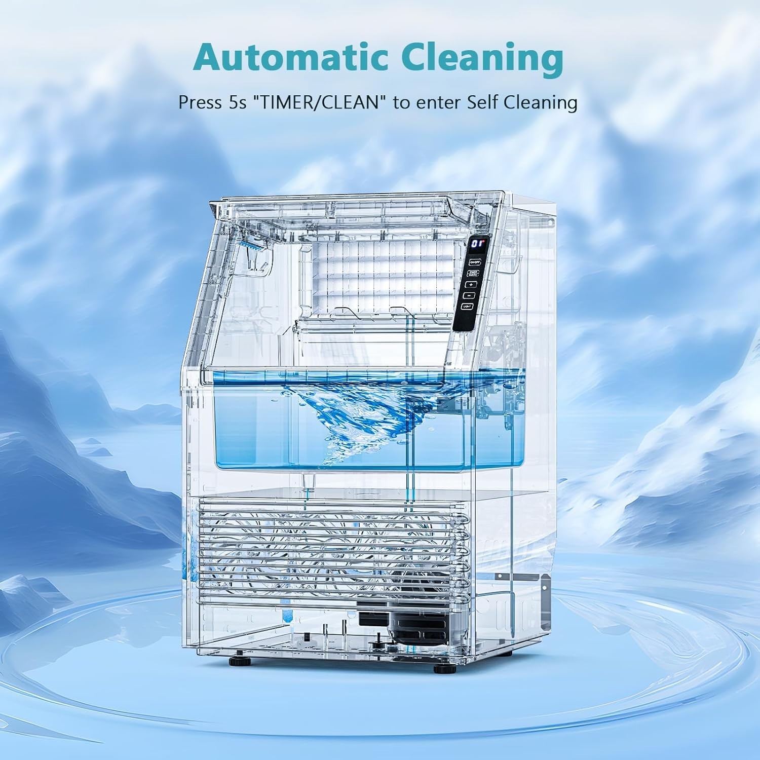 Commercial Ice Maker with 24Lbs Storage – Perfect for Outdoor Events & Offices