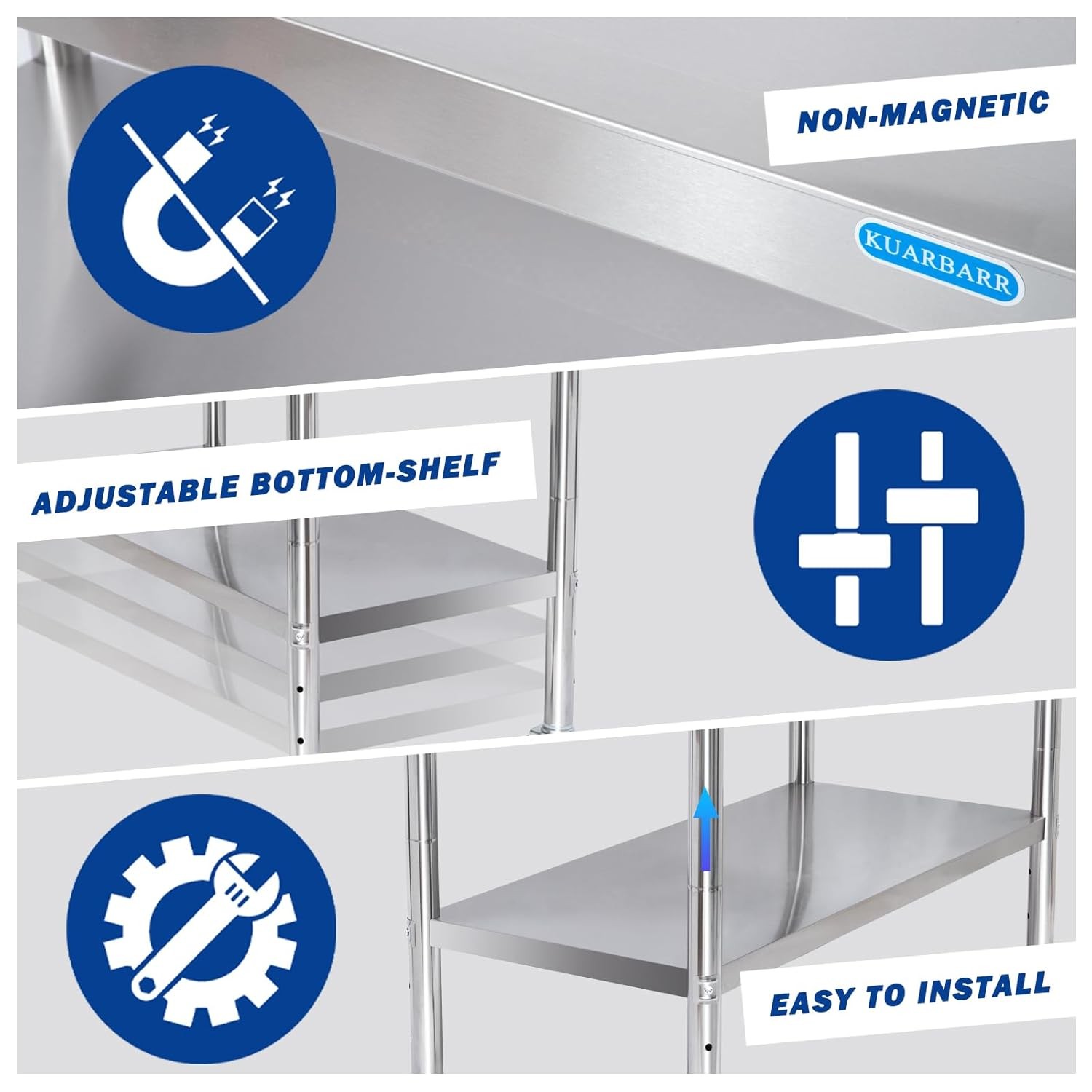 Stainless Steel Stainless Steel Prep, NSF Metal Commercial SS