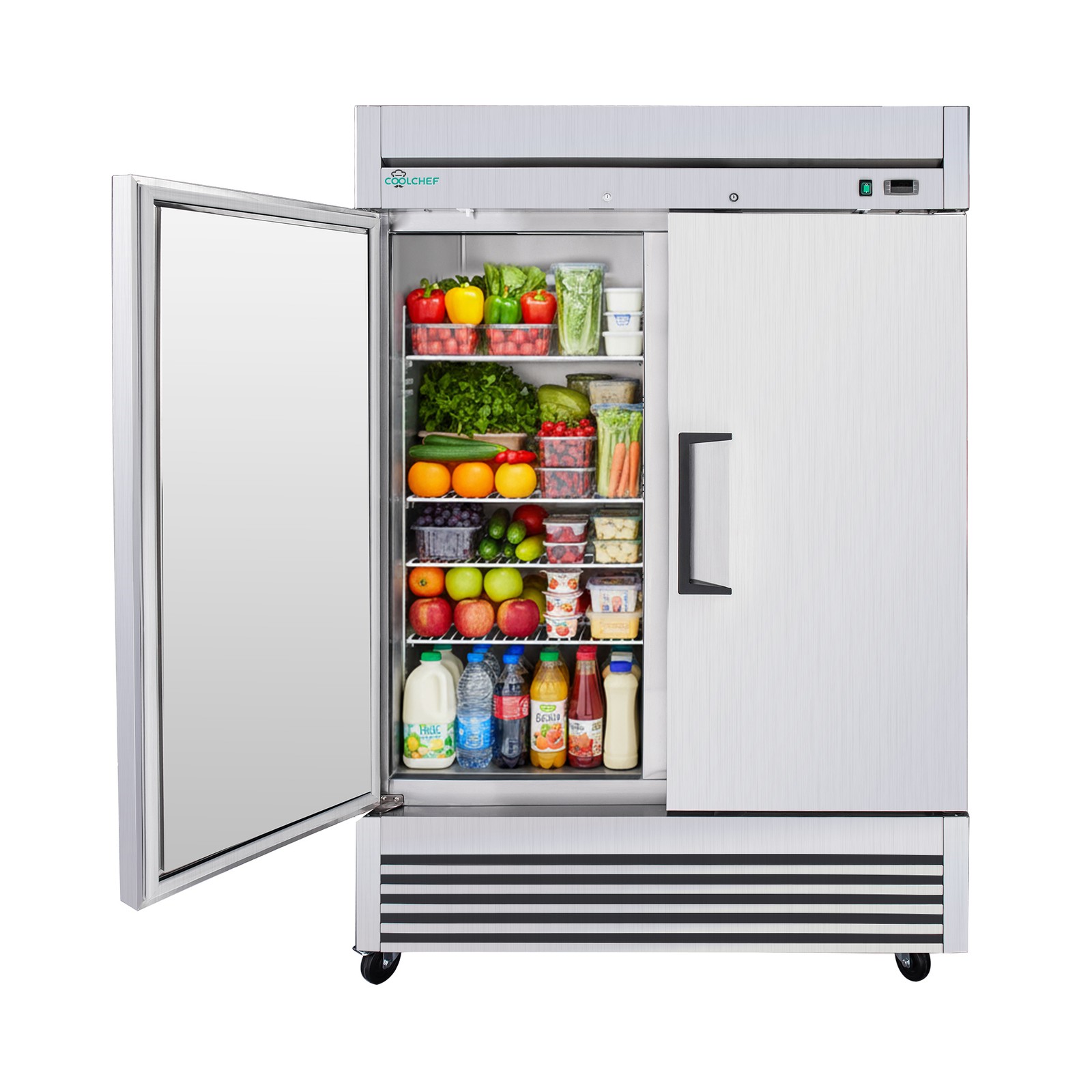 Commercial 54» Reach-In Refrigerator Stainless Steel Solid 2 Doors 49 Cu.ft.