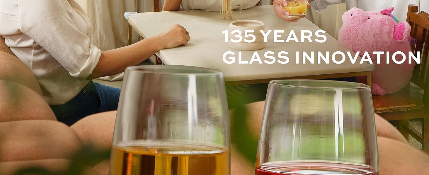 Universal Glasses Exquisit Set of 6, 14.25 oz – Elegant Crystal Glass White Wine