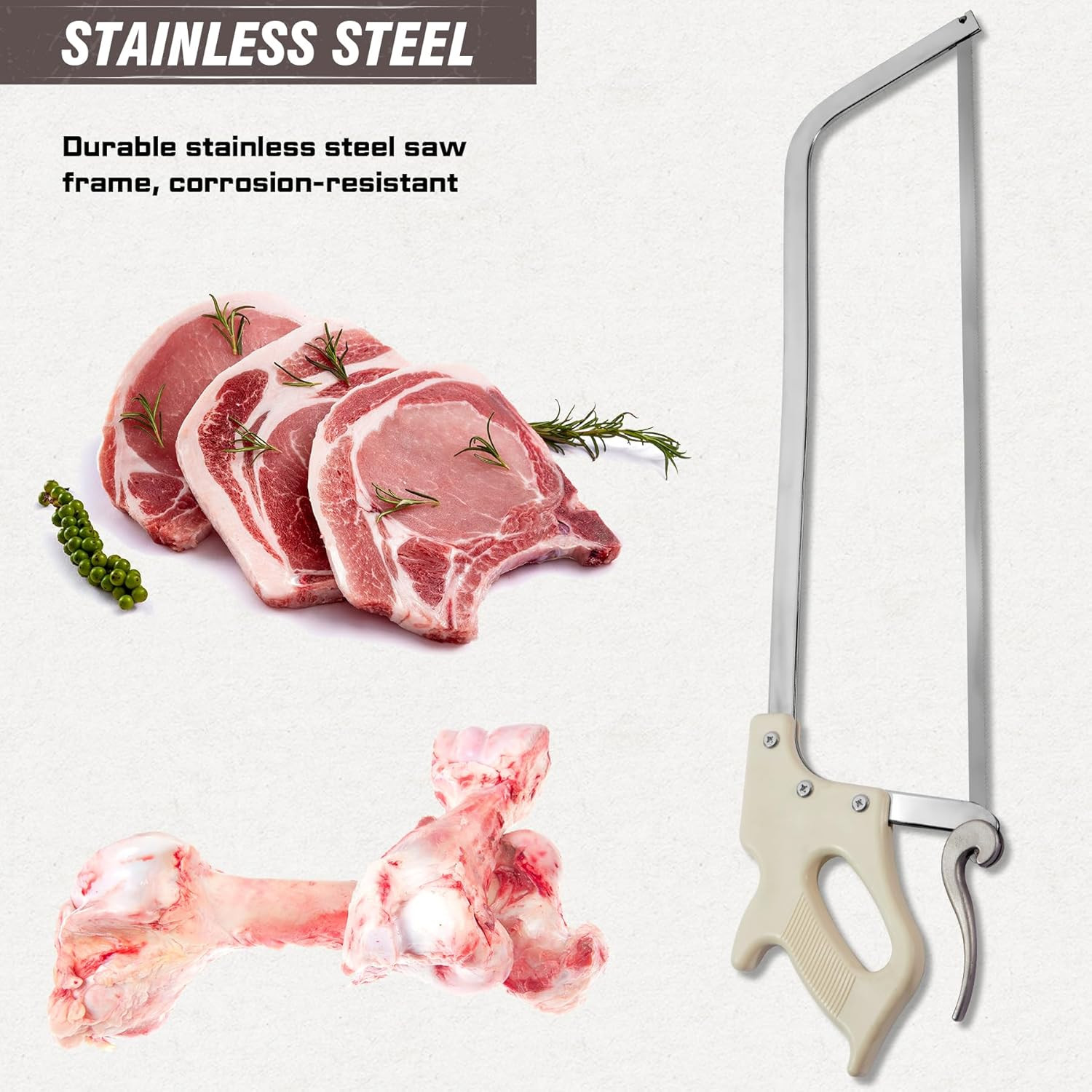 Meat Bone Saw for Butchering: 17.5-Inch Hand Saw Butcher Saw for Meat Bone Cutti