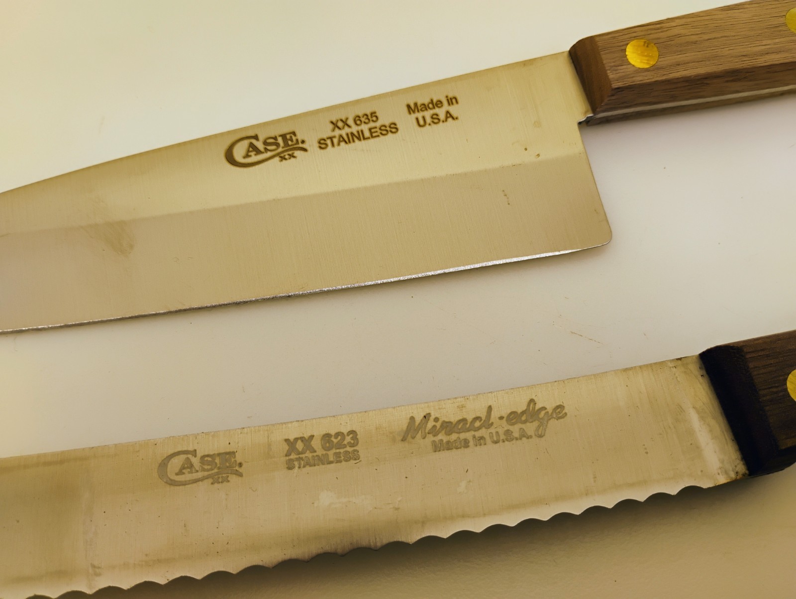 Case XX USA Set (2) 8″ Cooks Knife & Scalloped Edge Slicer Wood HandleFactory2nd