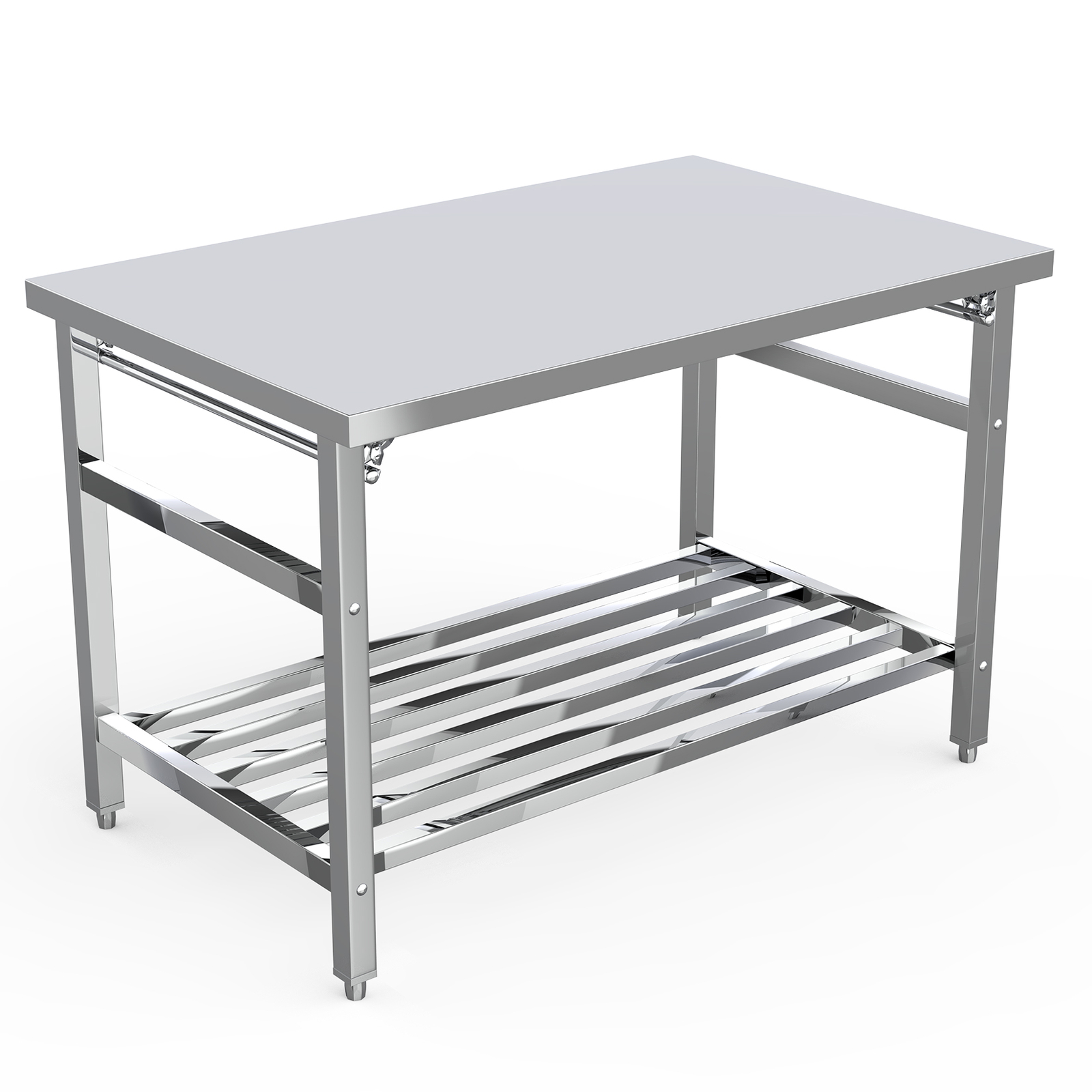48″ x 30″ Stainless Steel Prep Table Folding Work Table w/ Adjustable Undershelf