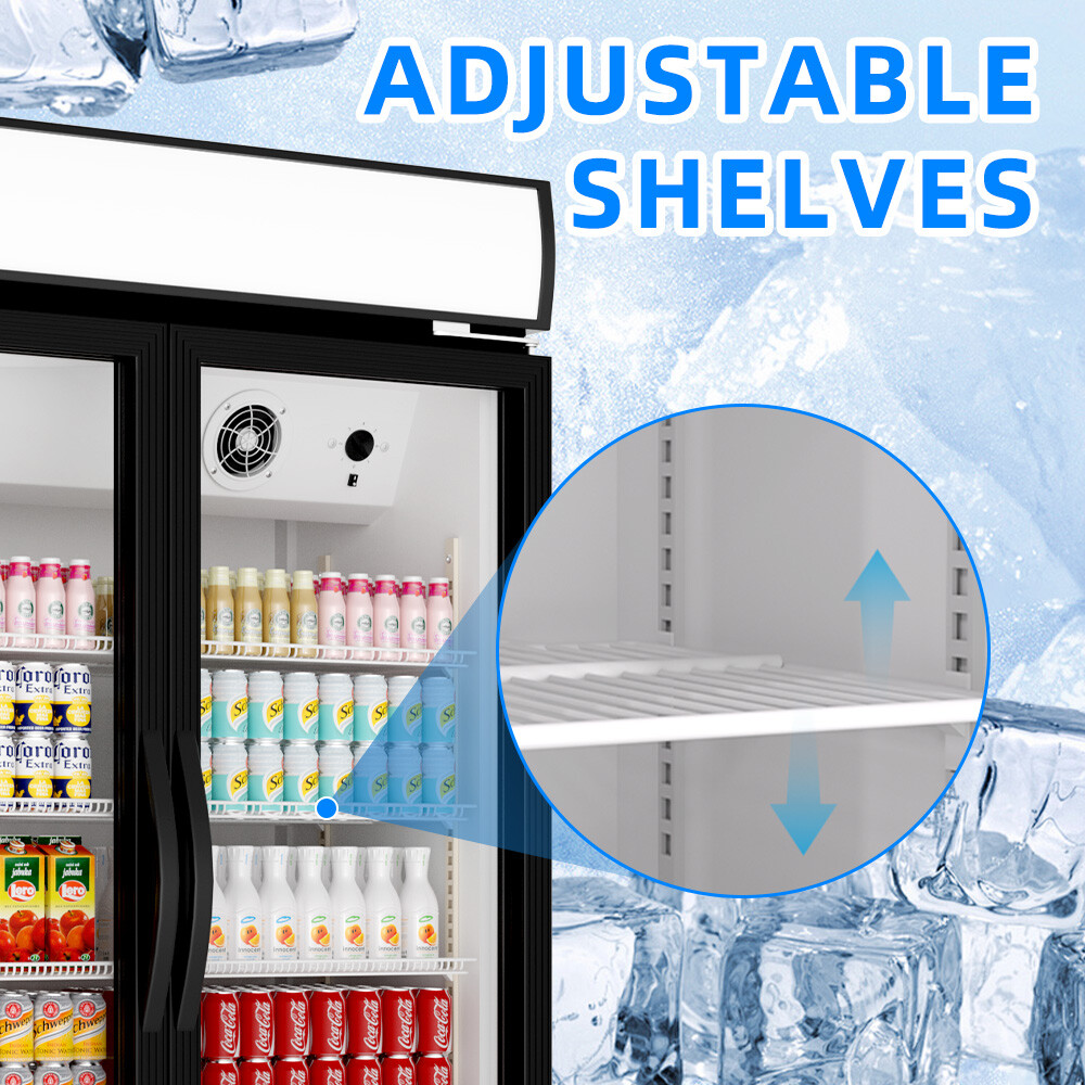 Merchandiser Refrigerator Glass Door Cooler Commercial Display Beverage 18Cu. Ft