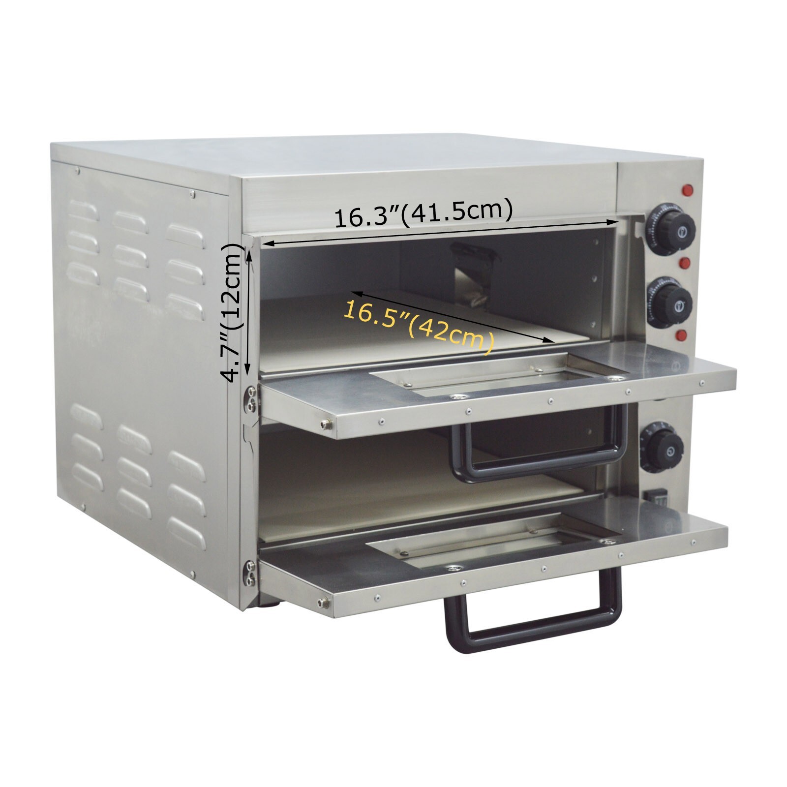 Commercial Countertop Electric Pizza Oven 16 Inches Double Deck Layer 220V 3KW