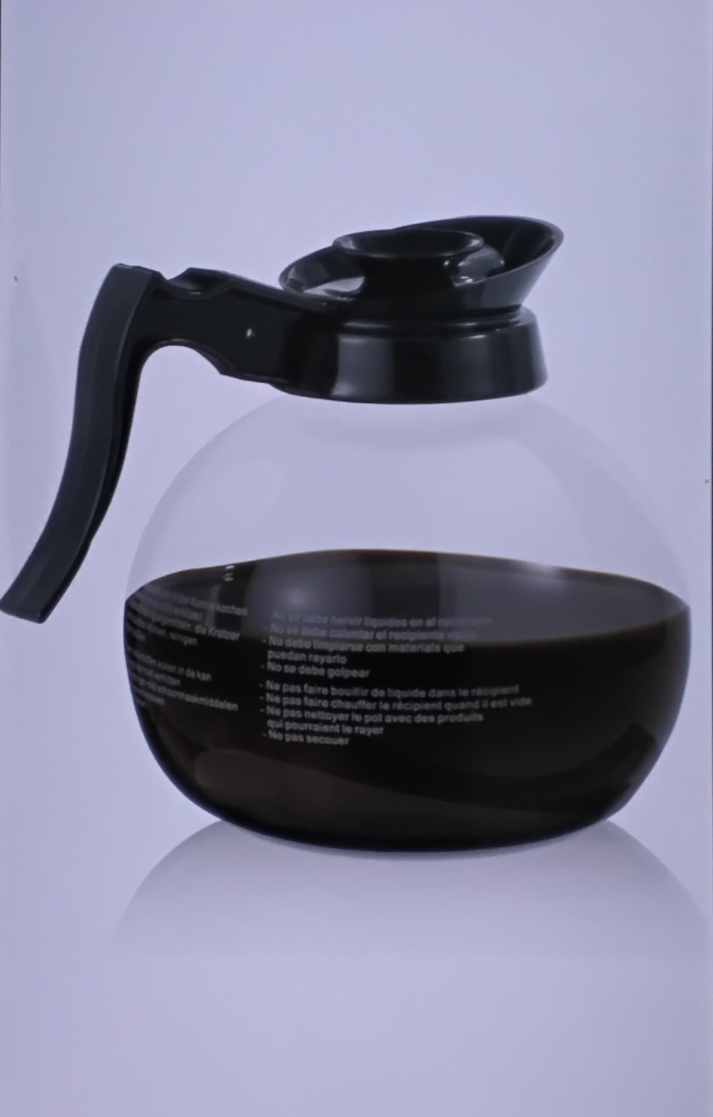 Glass Coffee Carafe Pot Dishwasher Safe with Black Handle and Lid