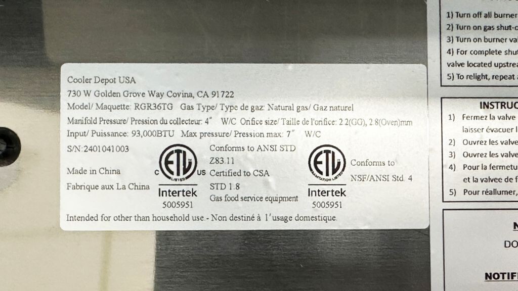 NEW 36″ Thermostatic Griddle Full Top Oven Range Stove Commercial Kitchen NG LP