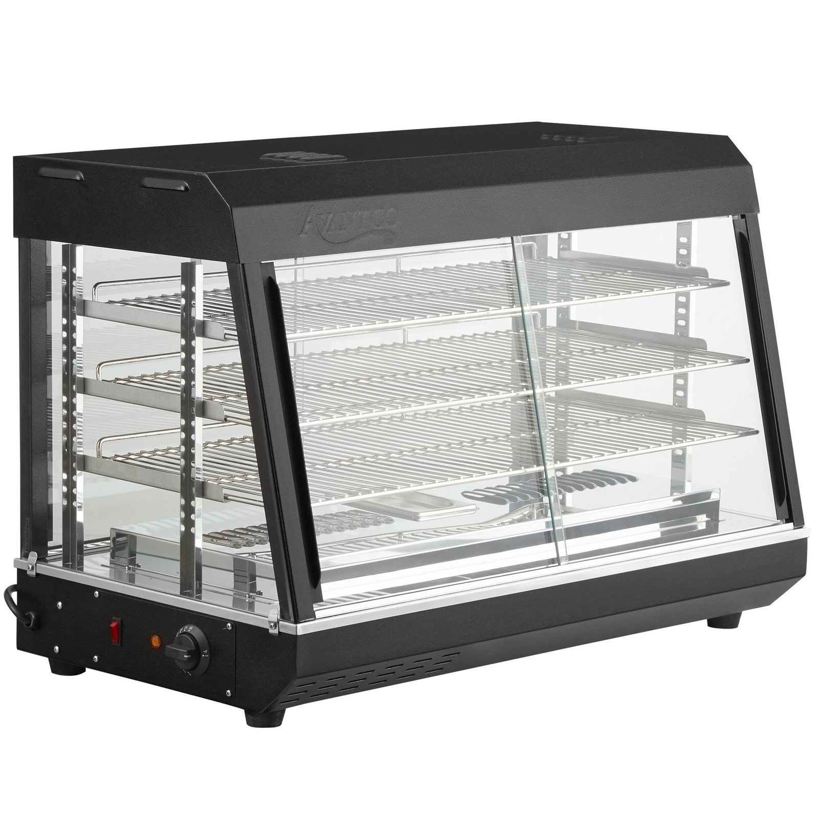 36″ Self/Full Service Countertop Heated Display Case with Sliding Doors, 120V