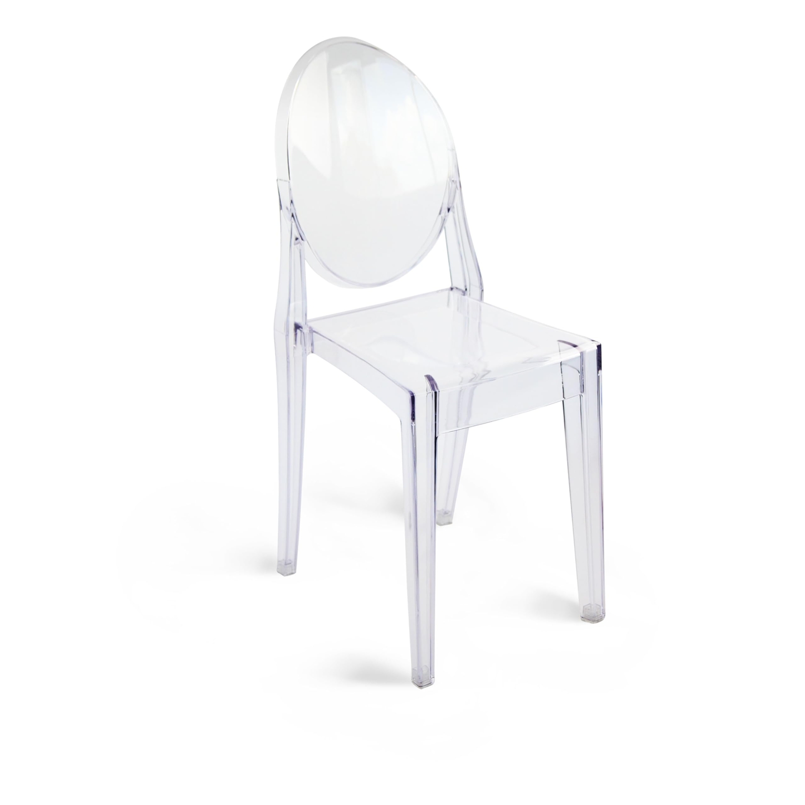 Set of 4 Ghost Chairs Transparent Crystal Acrylic Stacking Chair for Events Home