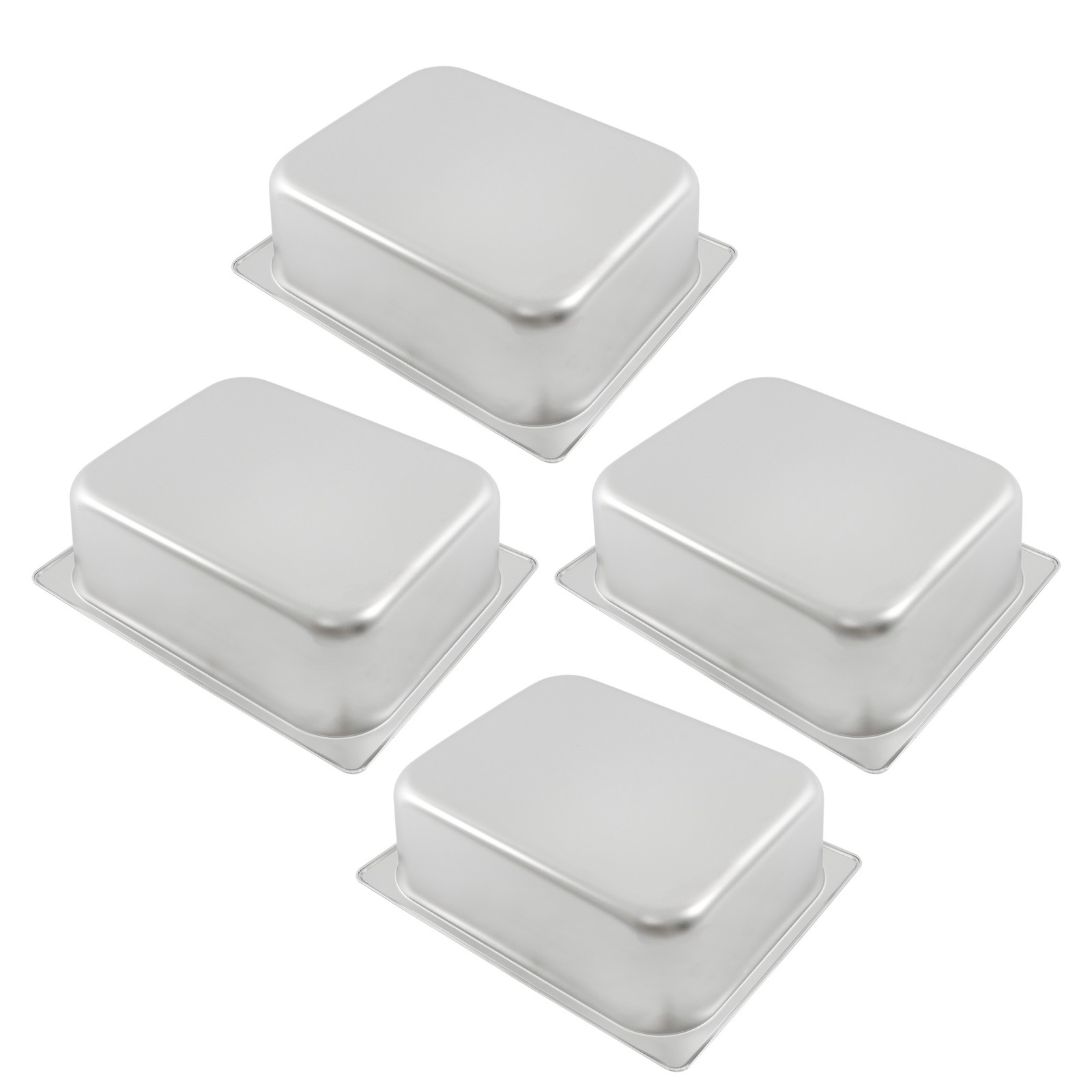 4 Pack Half Size Hotel Pans 1/2 Size 4″ Deep Stainless Steel Steam Table Pan