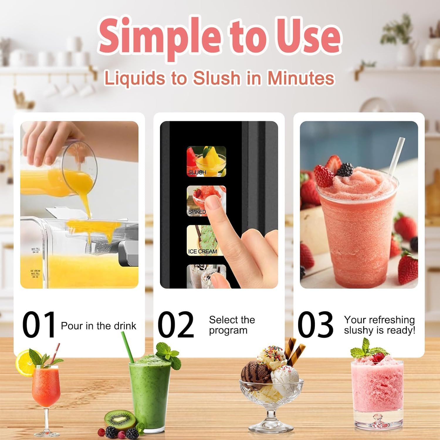 Slushie Machine for Home – 88Oz Frozen Drink Maker Slushy Machine, 2-In-1 Soft I