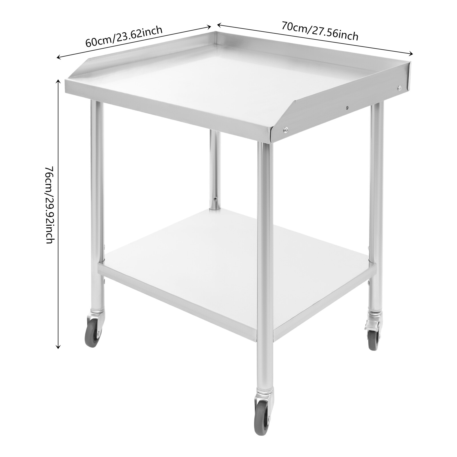 Work Table Stainless Steel 2-Layer Work Table Commercial Prep Bench 1102 lbs