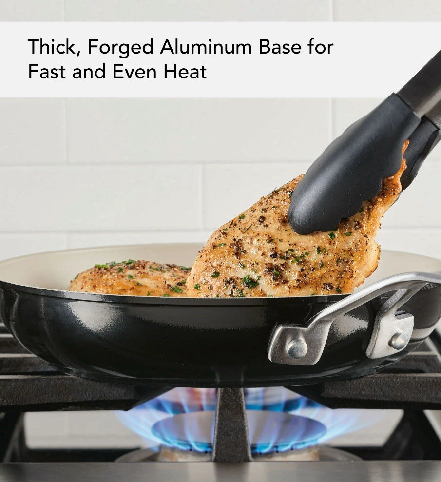 KitchenAid Ceramic Forged Aluminum Safe Nonstick 10 Piece Set Black. New
