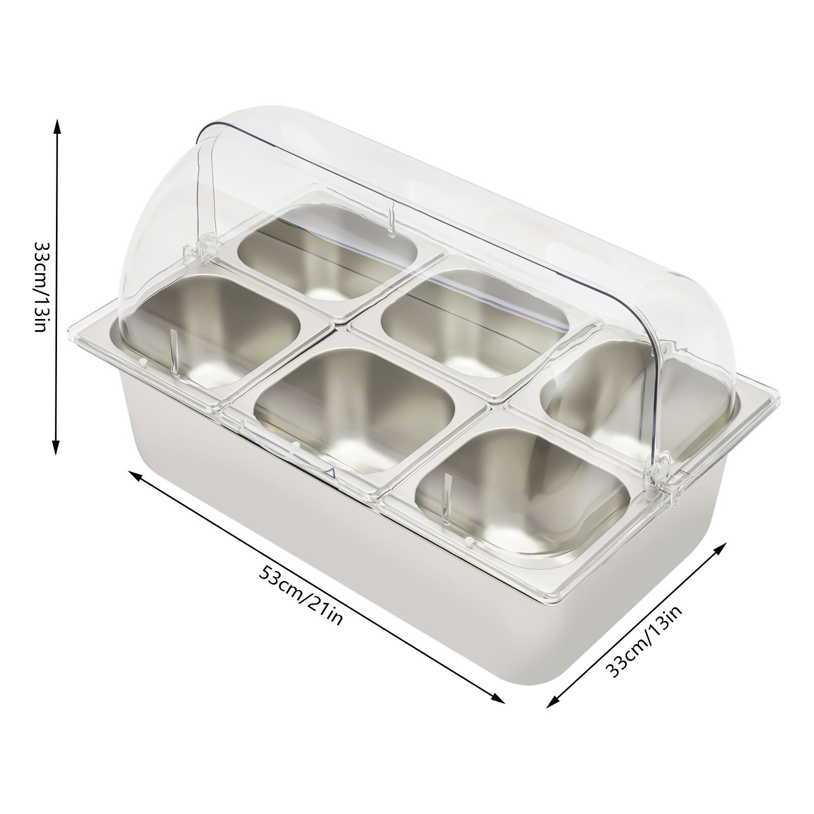 Ice Food Serving Display Tray Buffet Cold Serving Cooler Platter 6 Components