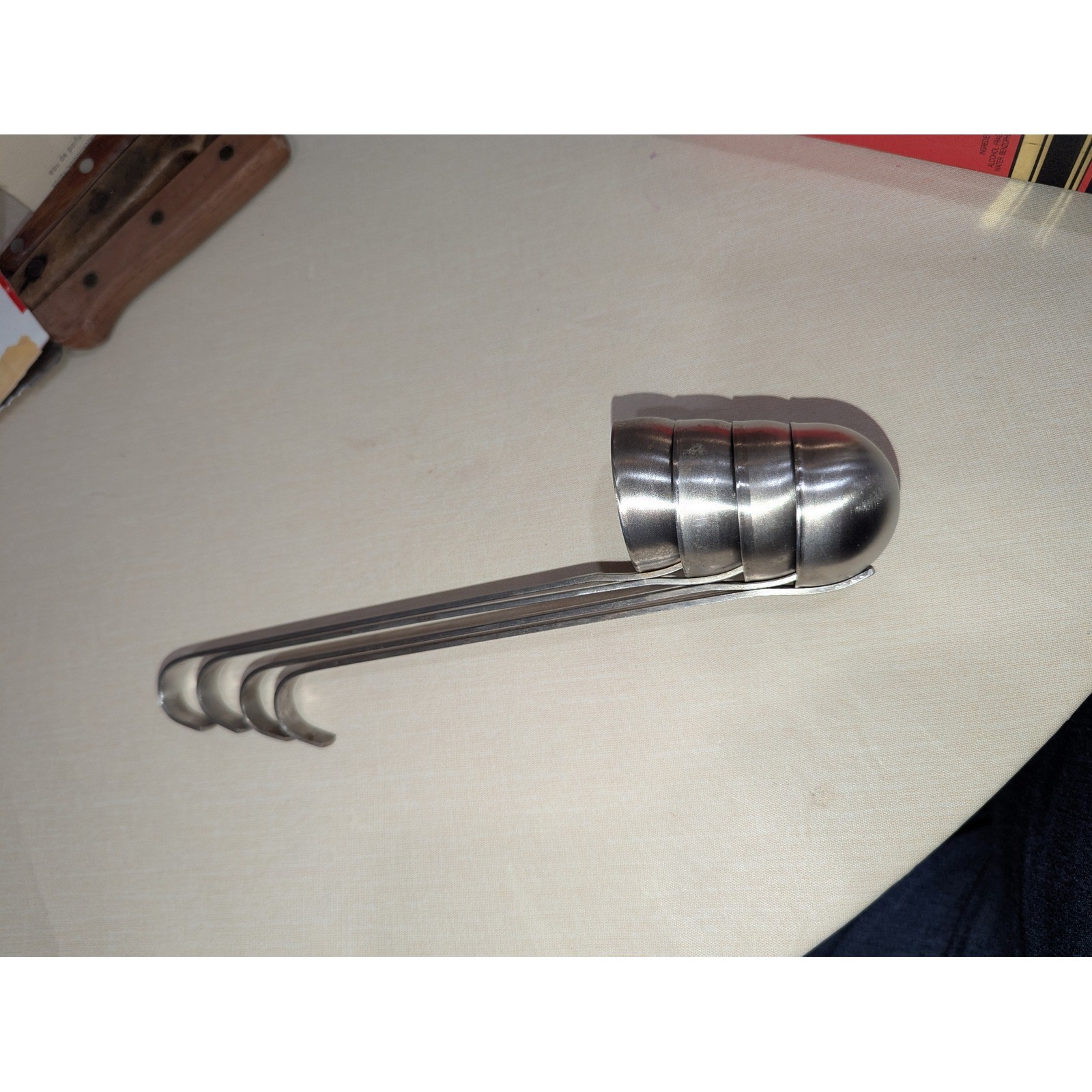 VTG Vollrath Ladle Set 1 oz Silver Stainless Steel Hooked Handle 4 Piece Set