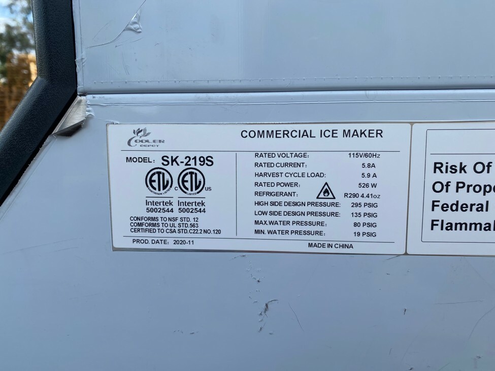NEW 219 LBS Commercial Ice Maker Stainless Steel Restaurant Ice Cube Machine NSF