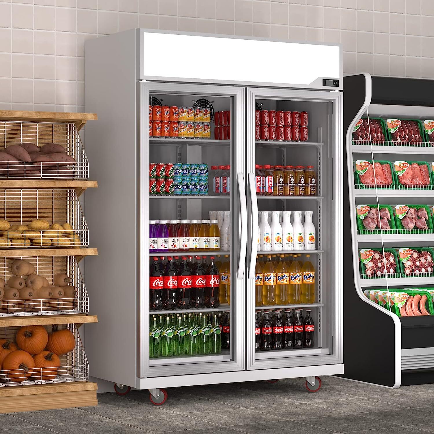 Commercial Glass Door Refrigerator Cooler Soda Beverage Display Merchandiser Bar