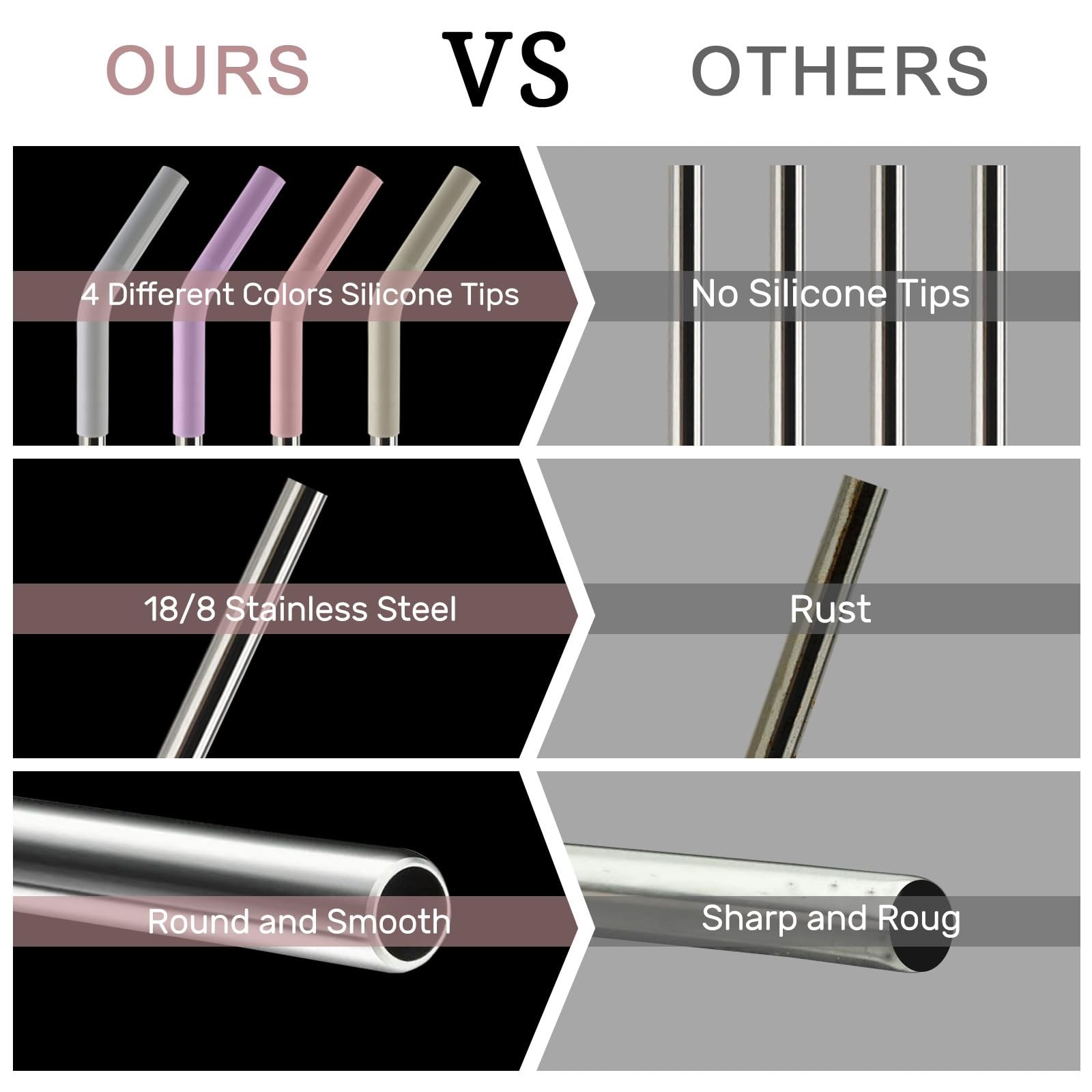 Replacement Straws for 40oz Tumblers,Metal Reusable 12 Inches, Sliver