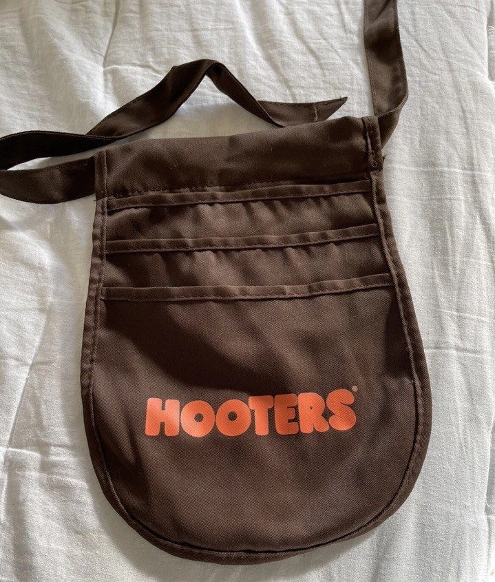 Hooters Brown Half Waist Apron Server Uniform 3-Pocket Polyester